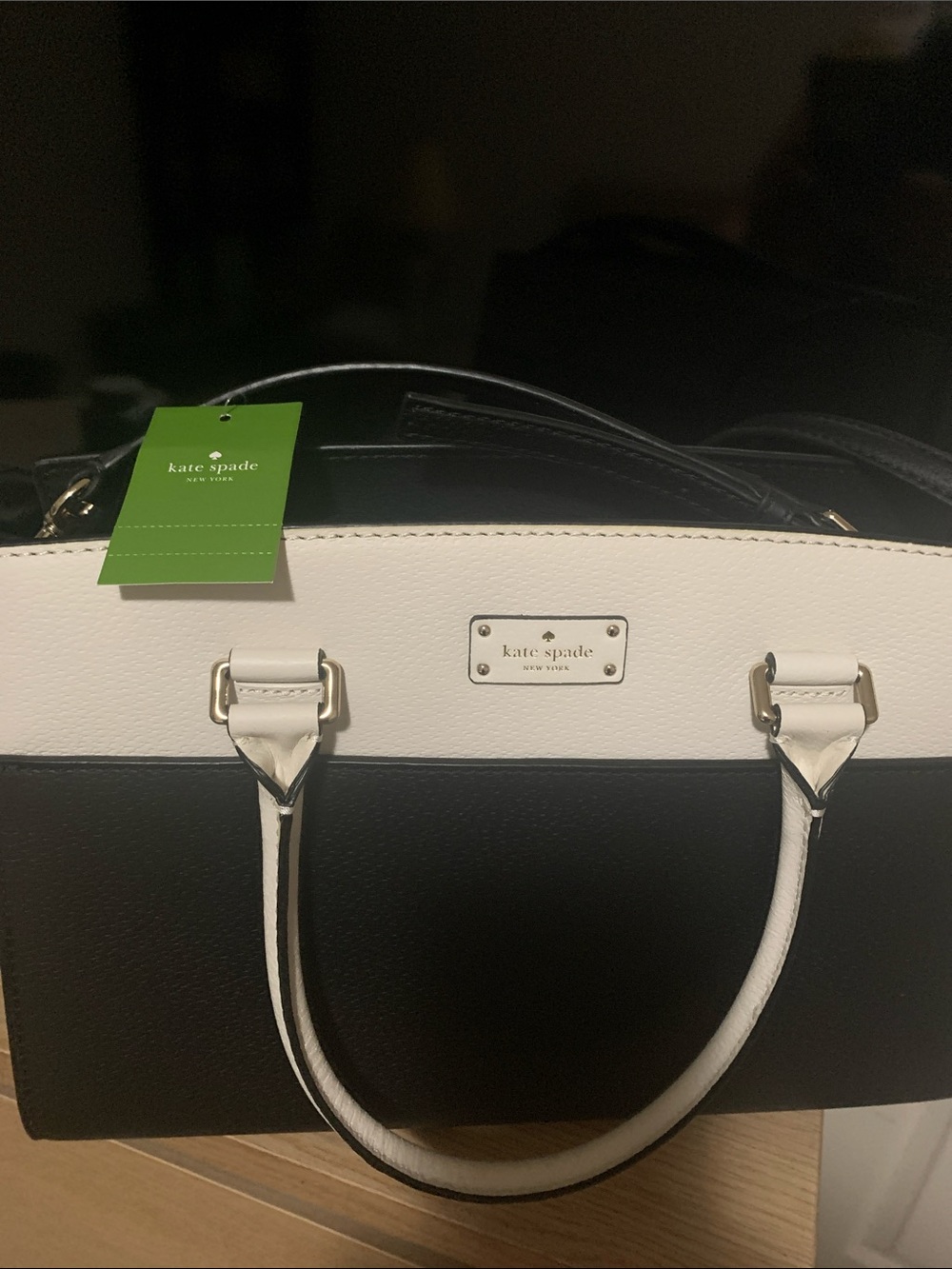kate spade Black and White Two-Tone Structured Satchel